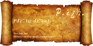 Pály Ábel névjegykártya